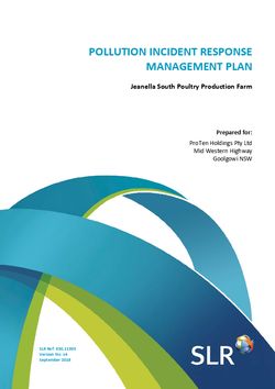 Pollution Incident Response Management Plan