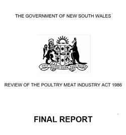 Poultry Meat Industry Act 1986, review 1999