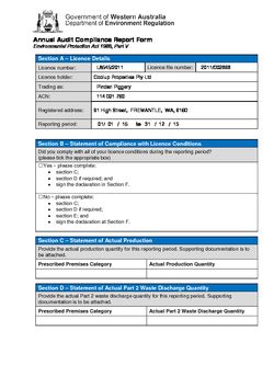 Pindari Piggery Licence Annual Audit Compliance Report