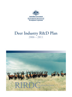 Deer Industry R&D Plan 2006 â€“ 2011
