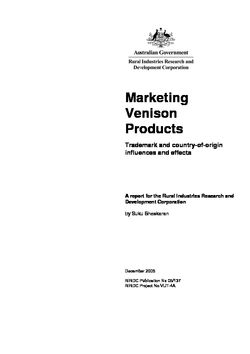 Marketing Venison Products - Trademark and country-of-origin influences and effects