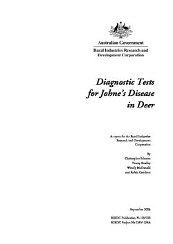 Diagnostic Tests for Johneâ€™s Disease in Deer