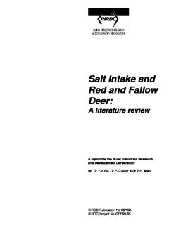 Salt Intake and Red and Fallow Deer: A literature review