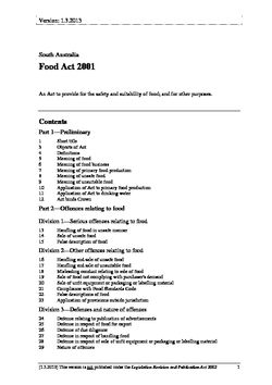 SA Food Act 2001