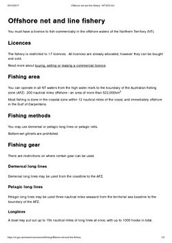 Commercial Fishing - Offshore net and line fishery - NT.GOV