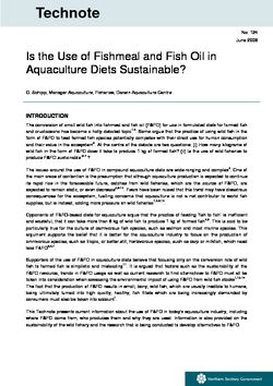 Is the Use of Fishmeal and Fishoil in Aquaculture Diets Sustainable - Technote