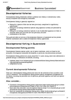 Developmental Fisheries - Qld Gov