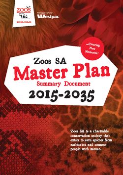 Zoos SA Master Plan Summary Document 2015 - 2035