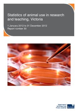 Statistics of animal use in research and teaching, Victoria