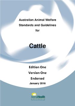 Australian Animal Welfare Standards and Guidelines for Cattle