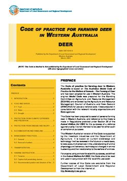 Code of Practice for Farming Deer in Western Australia