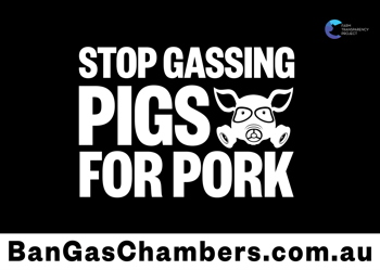 Stop Gassing Pigs For Pork - Placard 2