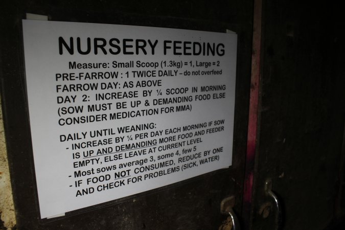 Nursery feeding signage