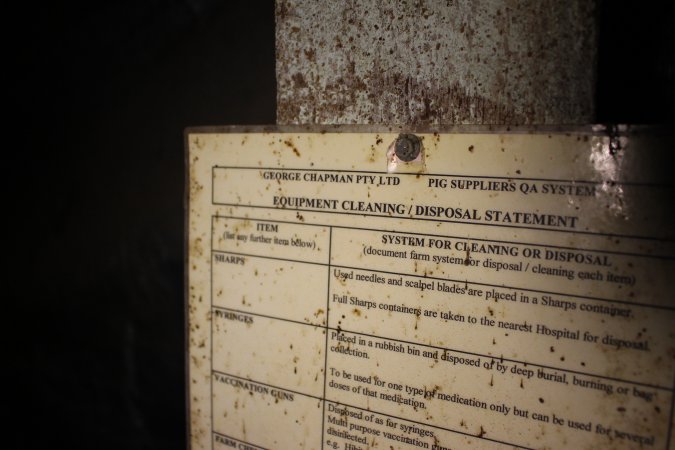 Equipment cleaning / disposal statement