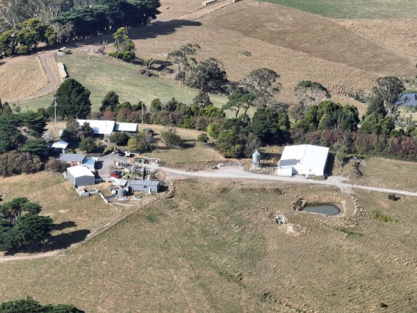 Drone flyover of rabbit farm