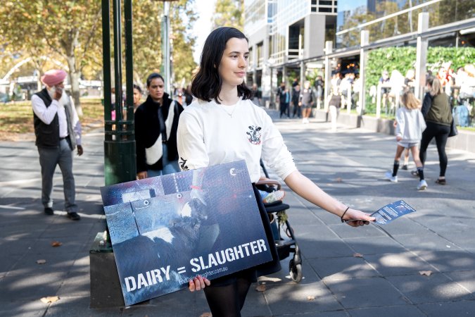 Animal rights activists at Dominion Outreach Melbourne