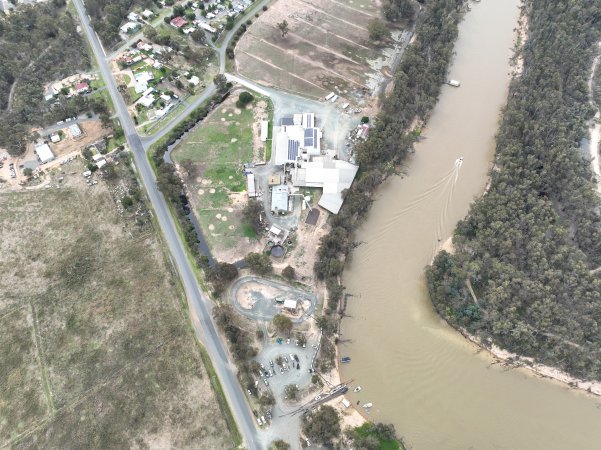 Drone flyover of slaughterhouse