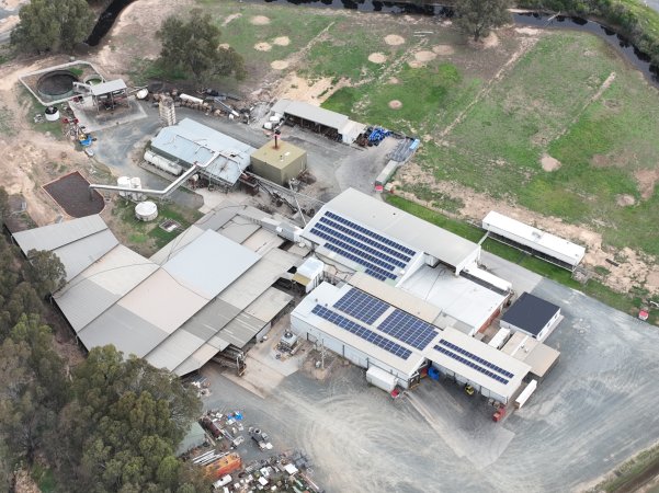 Drone flyover of slaughterhouse