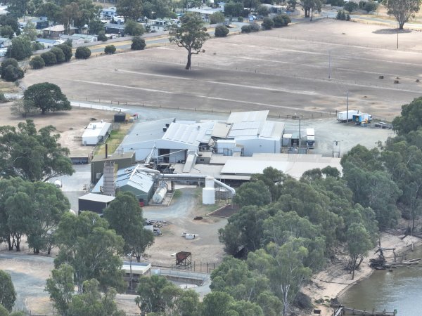 Drone flyover of slaughterhouse