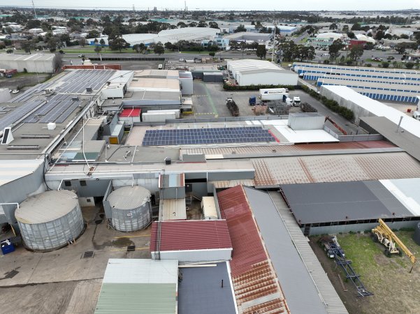 Drone flyover of slaughterhouse