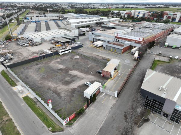 Drone flyover of slaughterhouse