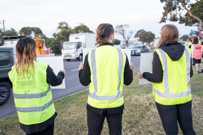 Protestors attending the Cedar Meats Vigil 2024