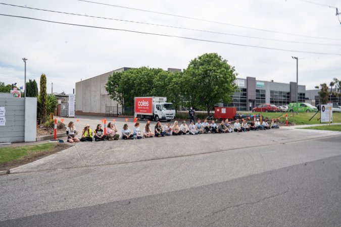 Protestors attending the Cedar Meats Vigil 2024