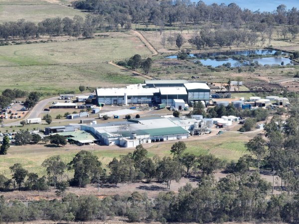 Drone flyover of slaughterhouse