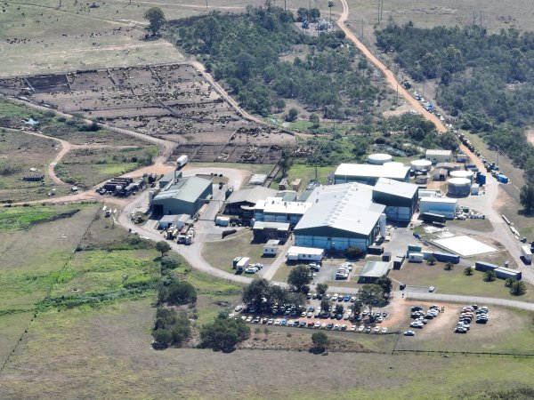 Drone flyover of slaughterhouse