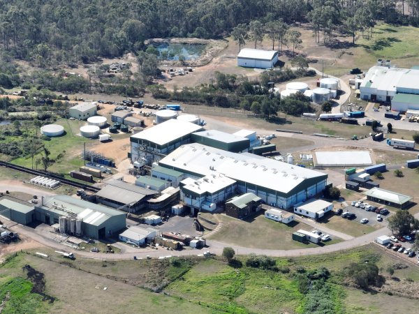 Drone flyover of slaughterhouse