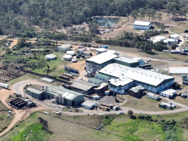 Drone flyover of slaughterhouse