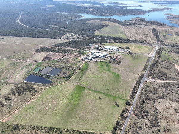 Drone flyover of slaughterhouse