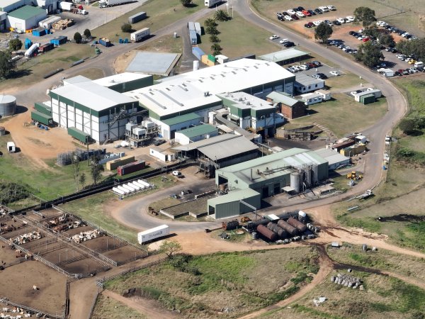 Drone flyover of slaughterhouse