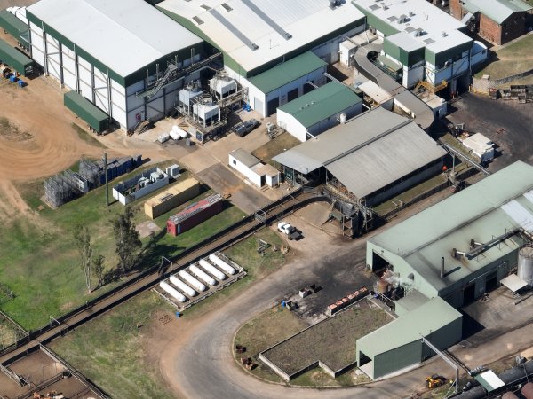 Drone flyover of slaughterhouse