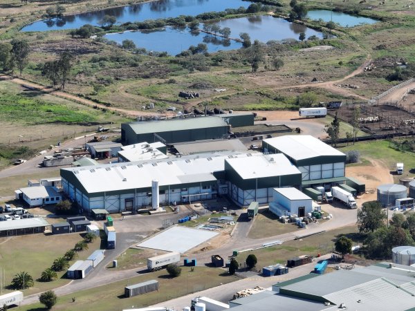 Drone flyover of slaughterhouse