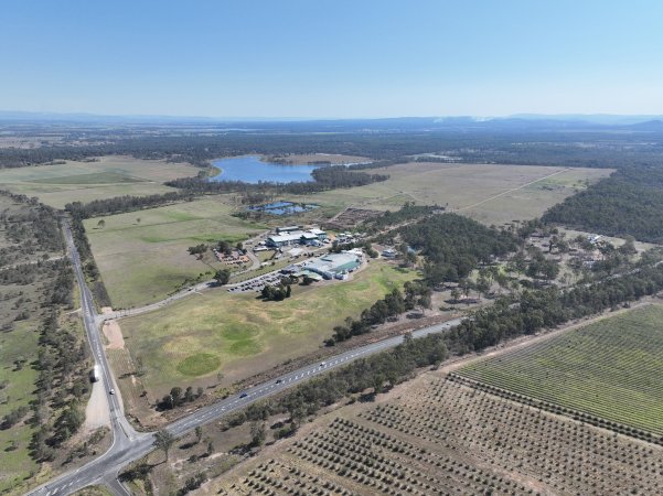 Drone flyover of slaughterhouse