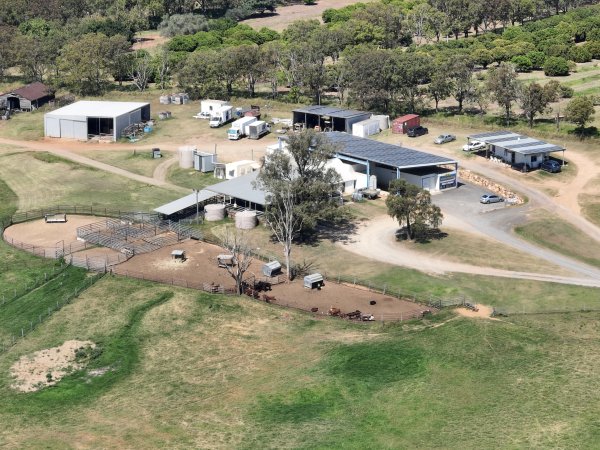 Drone flyover of slaughterhouse