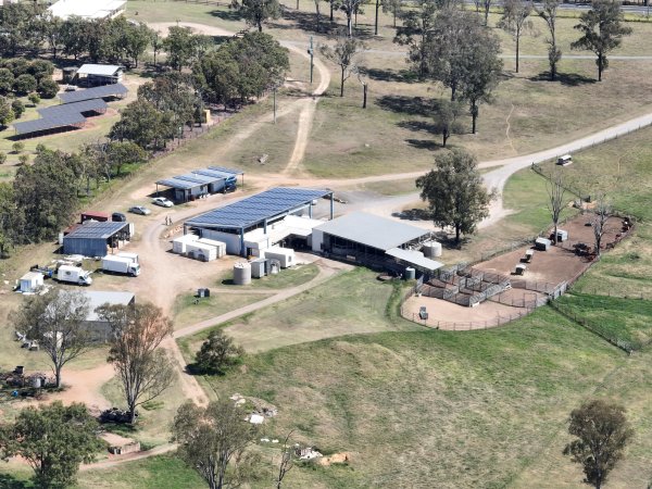 Drone flyover of slaughterhouse