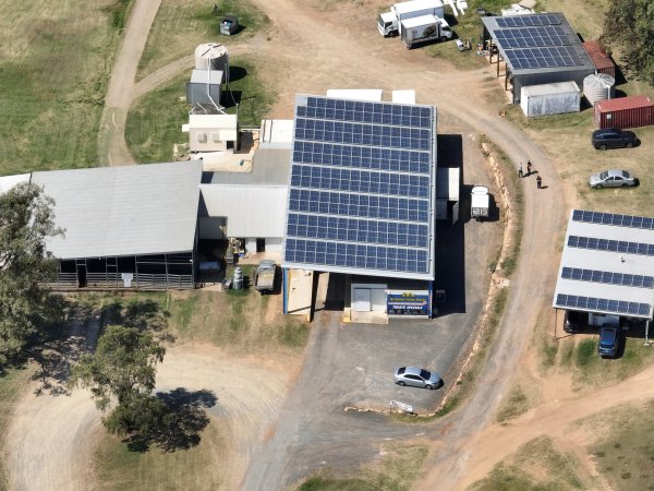 Drone flyover of slaughterhouse