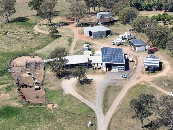 Drone flyover of slaughterhouse