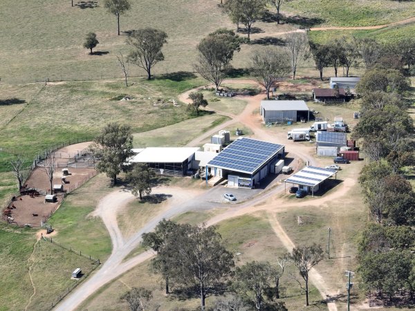 Drone flyover of slaughterhouse