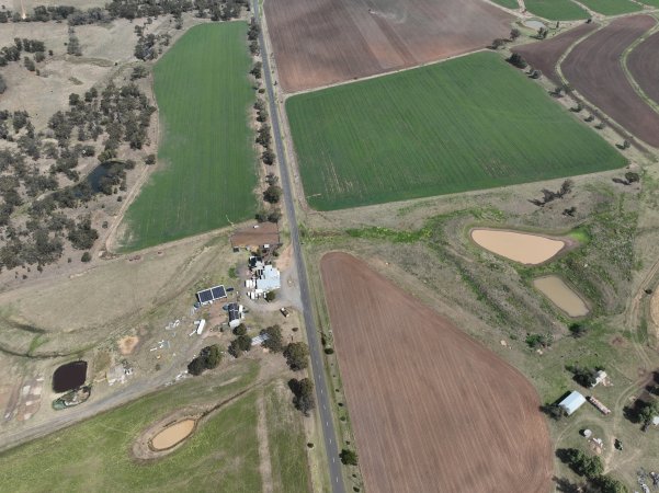 Drone flyover of slaughterhouse