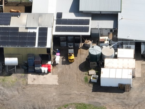 Drone flyover of slaughterhouse