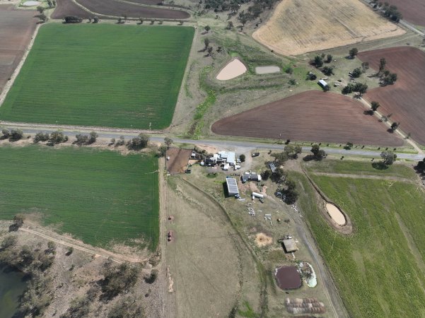 Drone flyover of slaughterhouse