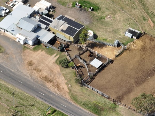 Drone flyover of slaughterhouse