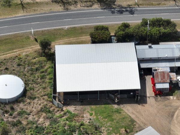 Drone flyover of slaughterhouse