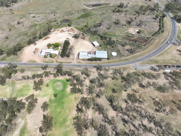 Drone flyover of slaughterhouse