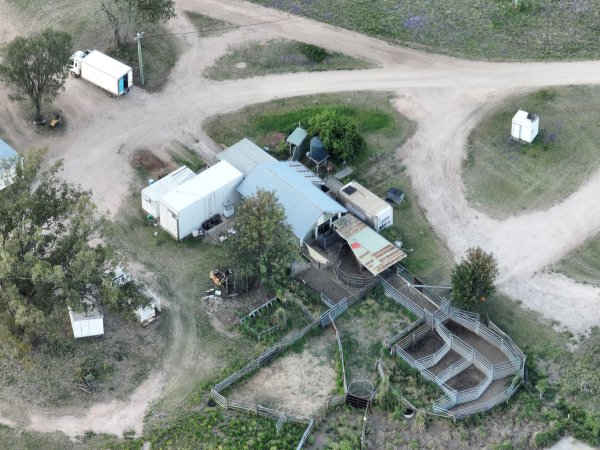 Drone flyover of slaughterhouse