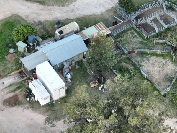 Drone flyover of slaughterhouse