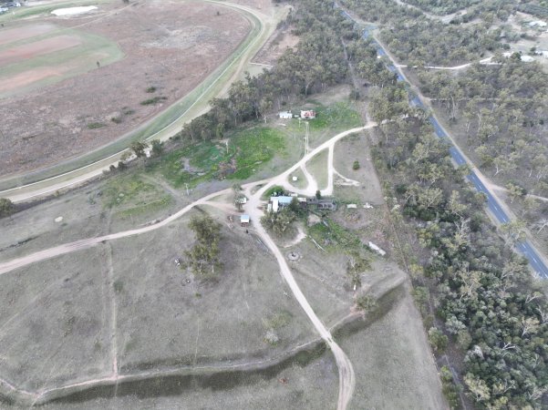 Drone flyover of slaughterhouse